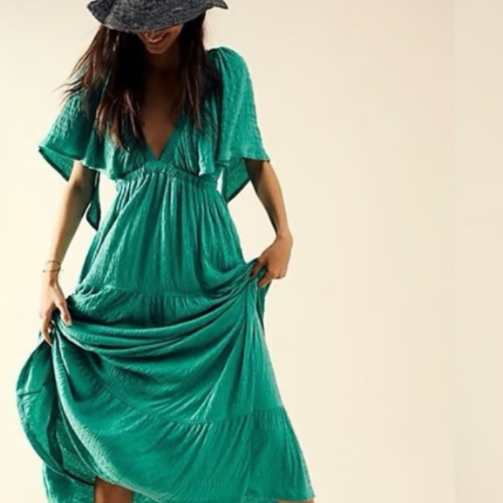 Free People la la Maxi Dress - Teal